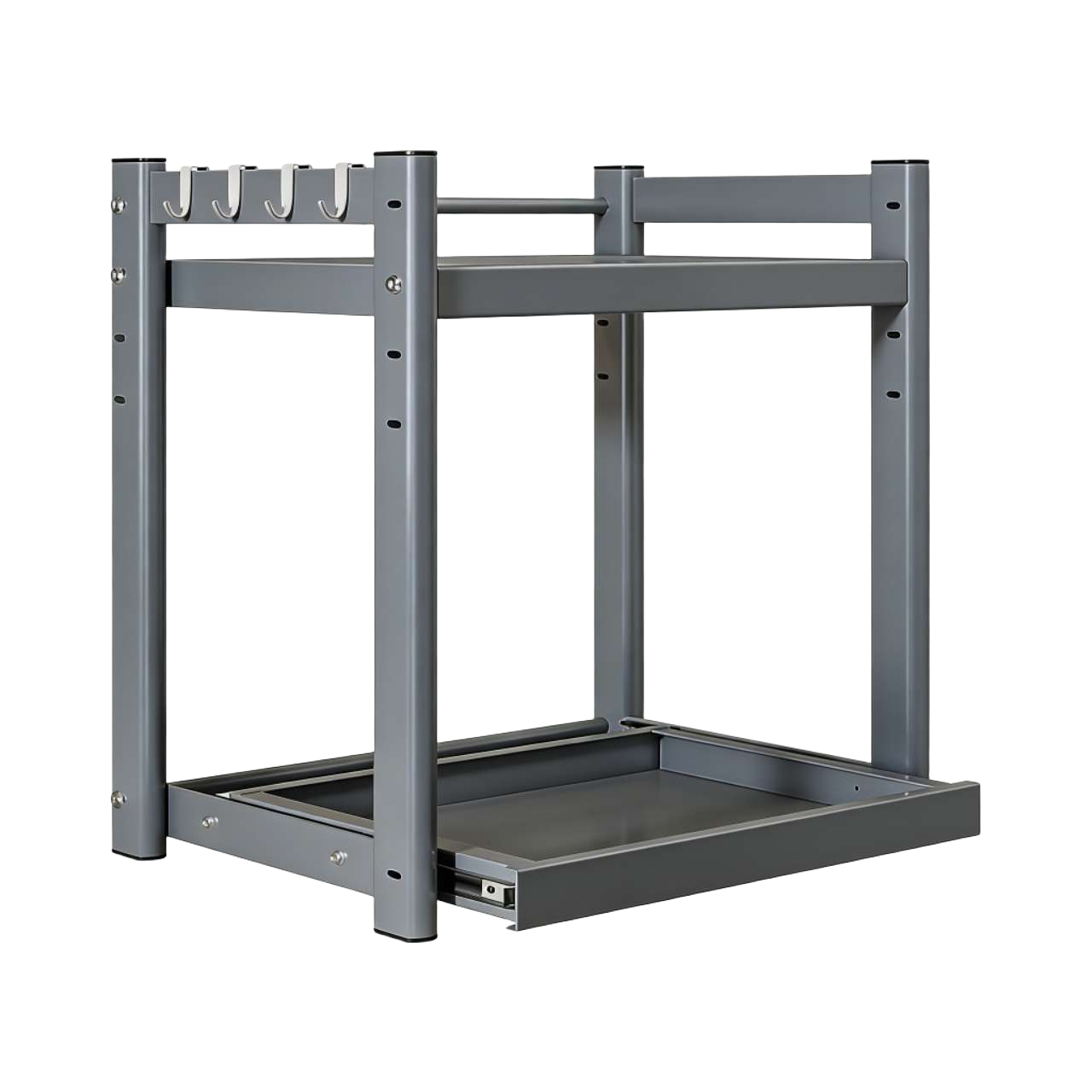 SHYP 고강도 두꺼운 슬라이딩 높이조절 밥솥 전자레인지 2단 선반+후크걸이 6P 36,650원