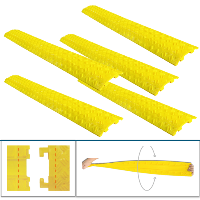 [실내용] 전선보호대 1구 길이 1000 / 2구 길이 980 케이블 보호덮개 케이블 보호덮개 전선보호 전선보호구, PU재질 / 노랑, 5개 35,900원