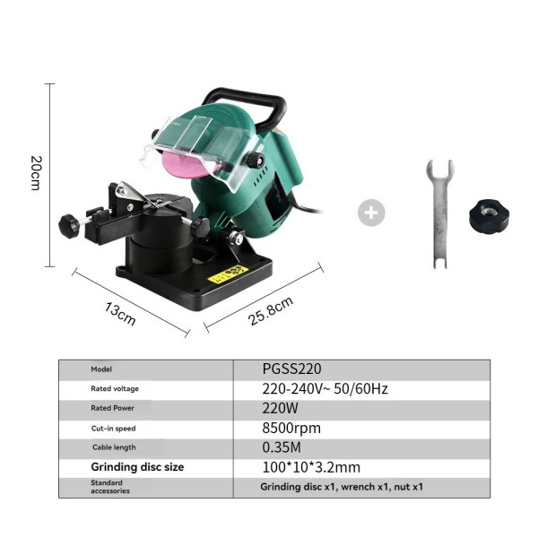 220W 전기 톱 블레이드 샤프너 휴대용 체인 톱 샤프닝 머신 100mm 각도 조절 가능 8500RPM 연삭 체인 125,400원