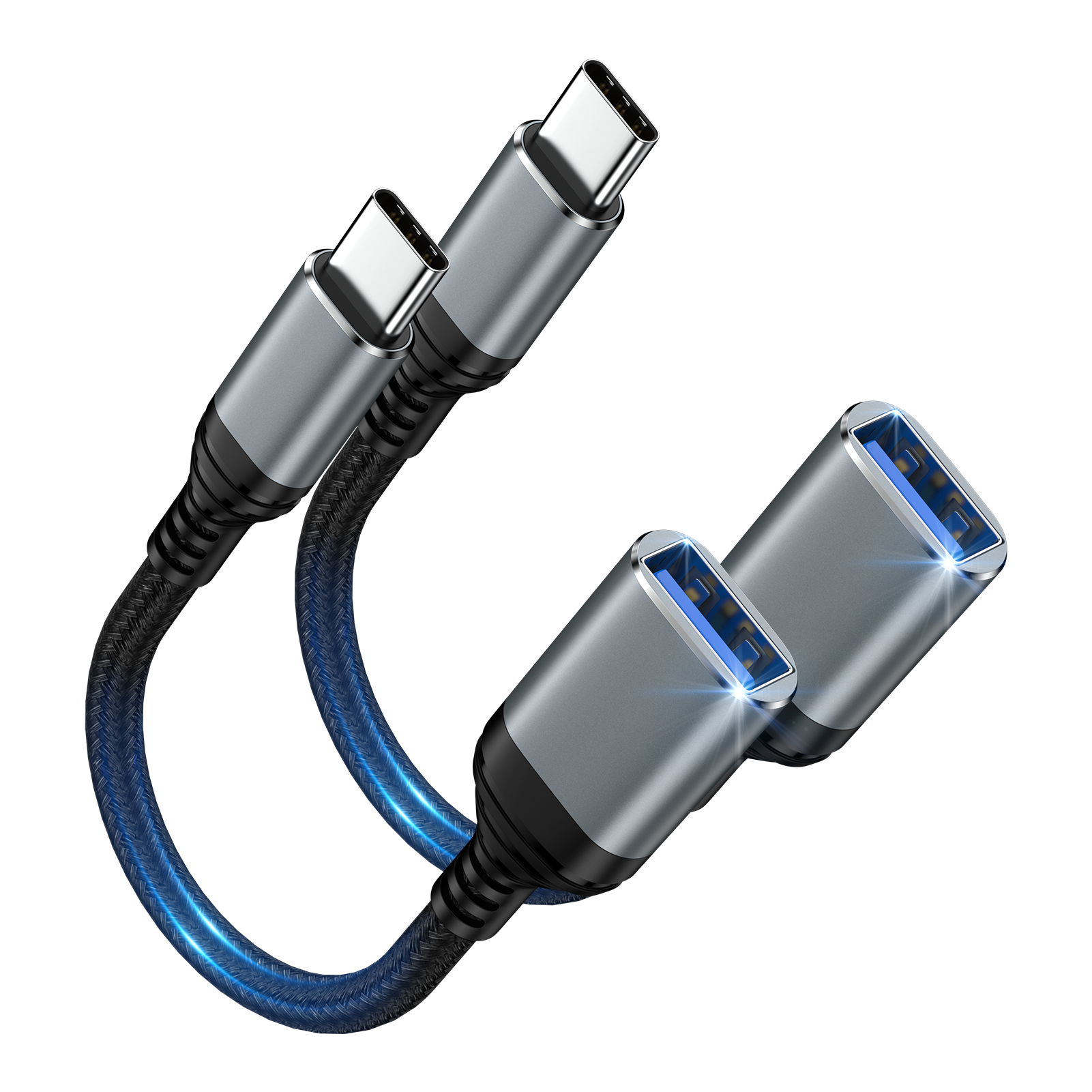 ANNIBER C타입 to A타입 USB 3.0 OTG 변환 젠더 케이블, 2개, 혼합색상, 21cm 12,500원