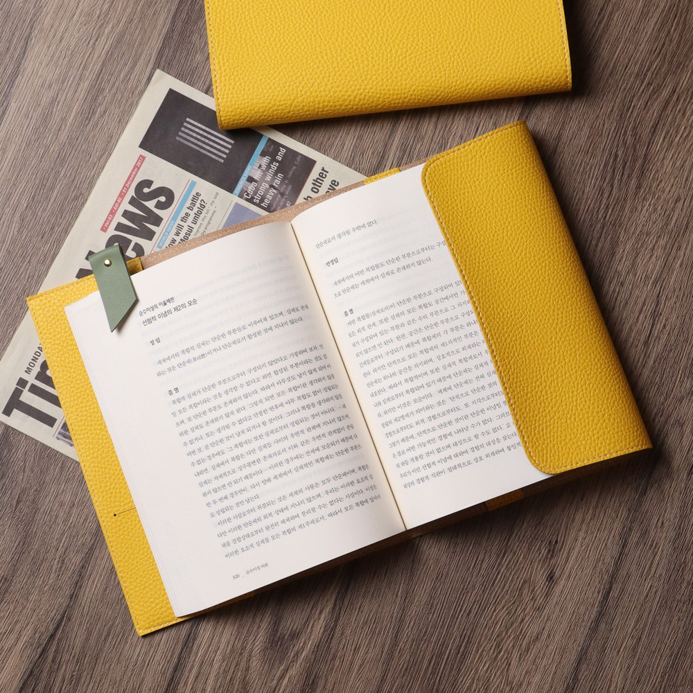 [각인가능]오브리즈 국내제작 토고가죽 북커버 책커버 A5 B6 다이어리 커버, 1개, 옐로우 10,700원