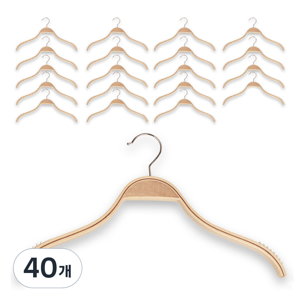 라라공방 원목 논슬립 옷걸이, 혼합색상, 40개 64,000원
