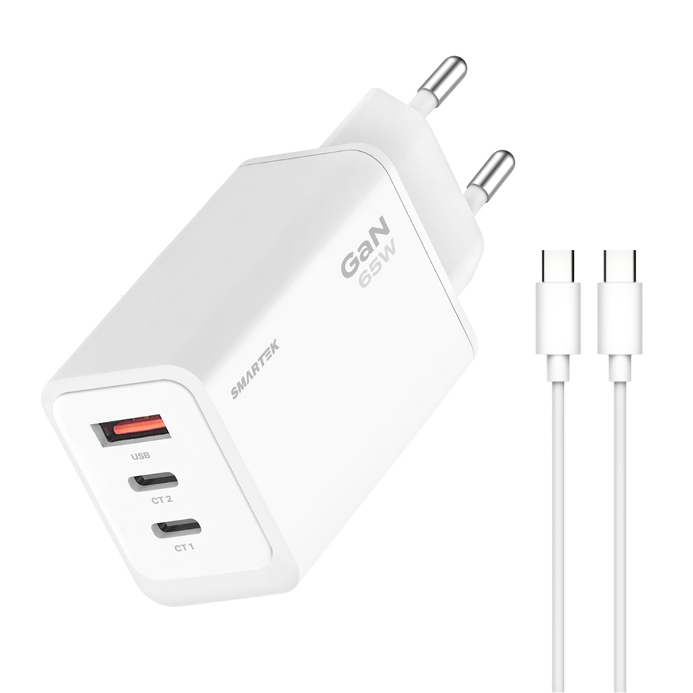 스마텍 65W 3포트 Gan 초고속 충전기 + 케이블 세트 STQC-GAN65ACC 15,900원