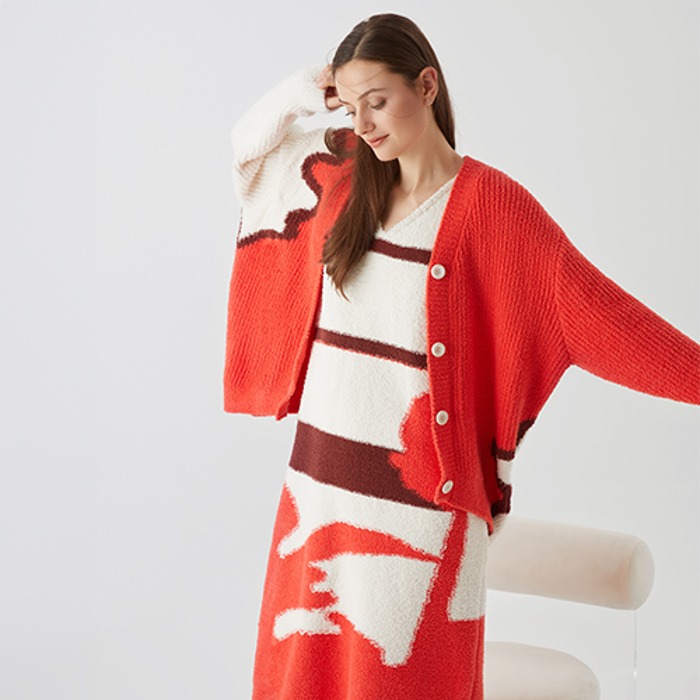 [오오아] 부끌레 기하학 패턴 가디건 [단품] 77,000원