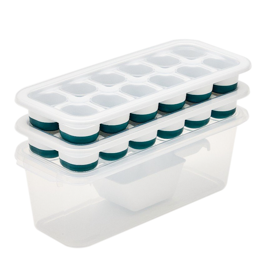 리빙오보제 트위스트 이중 아이스트레이 12구 2p + 얼음보관통 + 스쿱 세트, 화이트, 1세트 15,500원