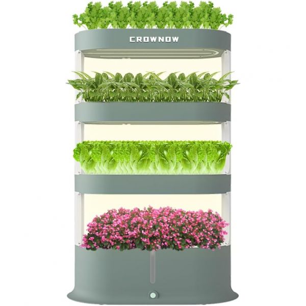 Crownow 64 대용량 수경 재배 타워, 4단 시스템 키트 (풀 스펙트럼 LED 성장등 포함), 타이밍 제어 기능, 실내 식물·허브·채소용 정원 108325 951,800원
