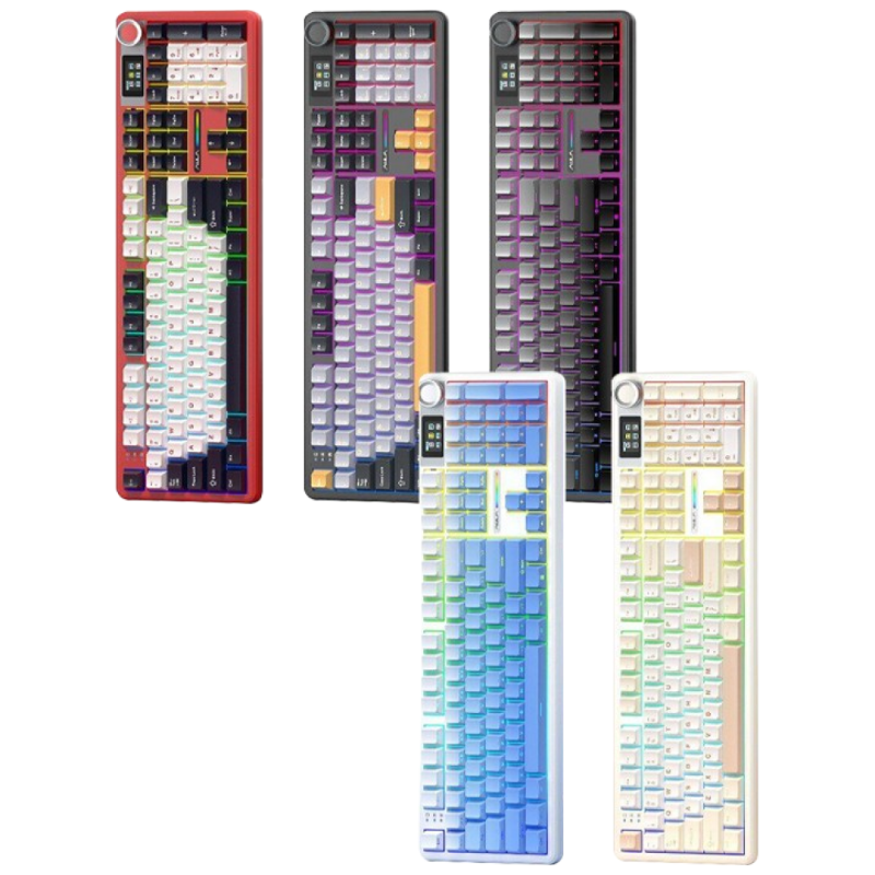 [Triton] 독거미 AULA F108 Pro 무선 게이밍 기계식 키보드 8000mAh 풀배열 GASKET구조 디스플레이 멀티 노브, F108 Pro, 화이트 블루-그린축 60,500원