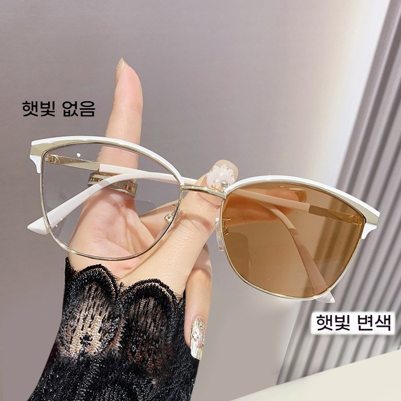 DZX 남녀공용 변색 패션 블루라이트 차단 안경 예쁜 민낯 선글라스,안경천+안경집 15,730원