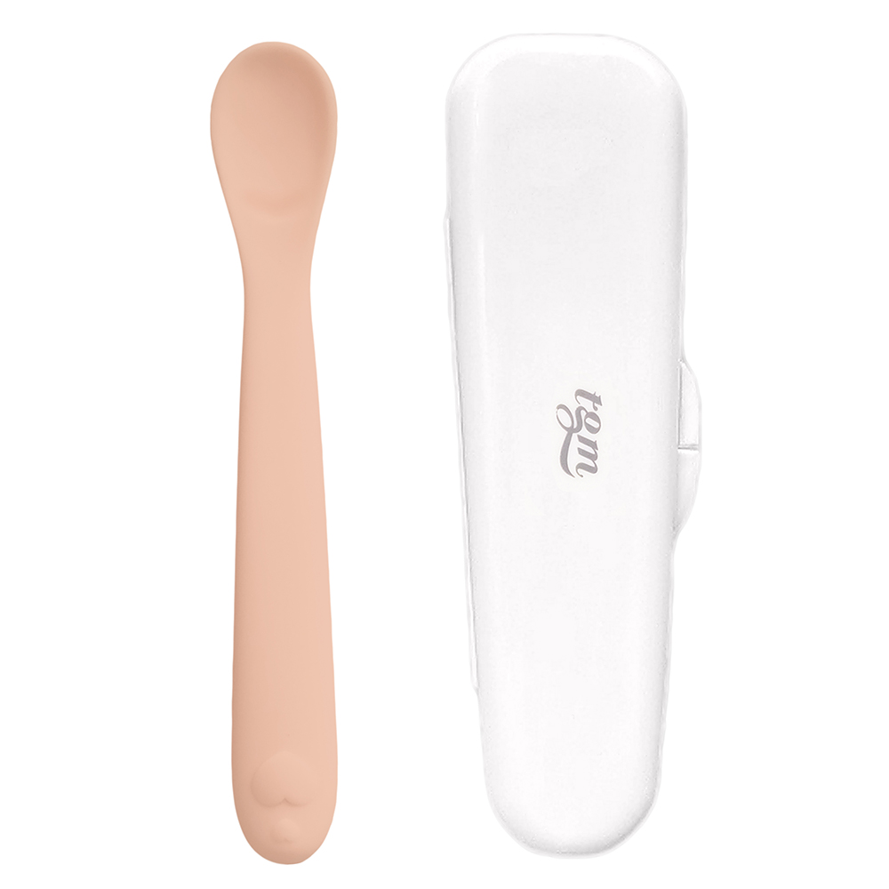 티지엠 국산 유아용 실리콘 하트 이유식 스푼 STEP 2 + 케이스 세트, 코랄핑크, 1세트 9,000원