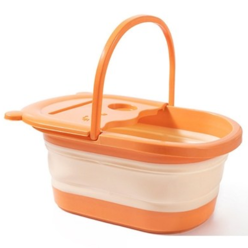 미란다 접이식 바구니형 간편 족욕기, 아이보리 + 오렌지, 1개 5,090원