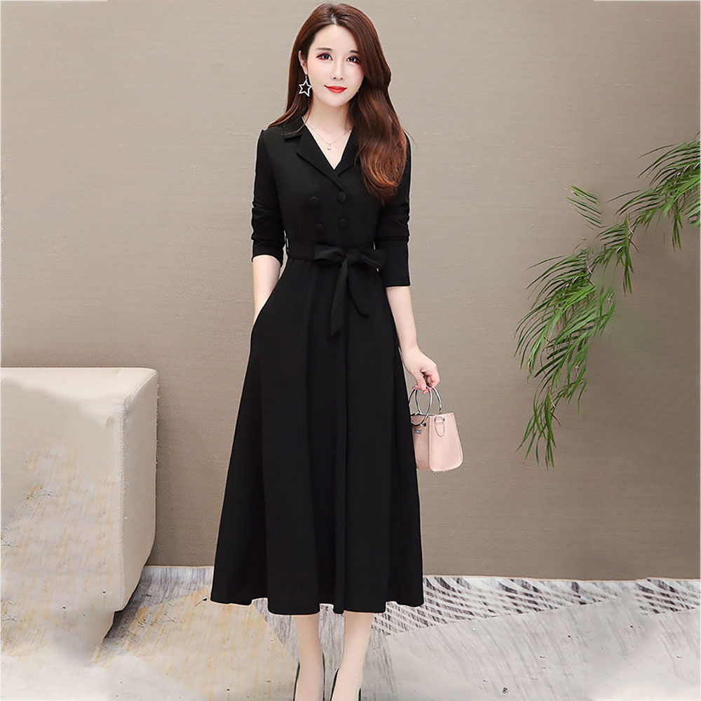 besteffie 원피스 봄 여성정장원피스 빅사이즈 허리리본 고퀄리티 결혼식하객룩 롱원피스 정장 하객룩 원피스 E88 27,120원