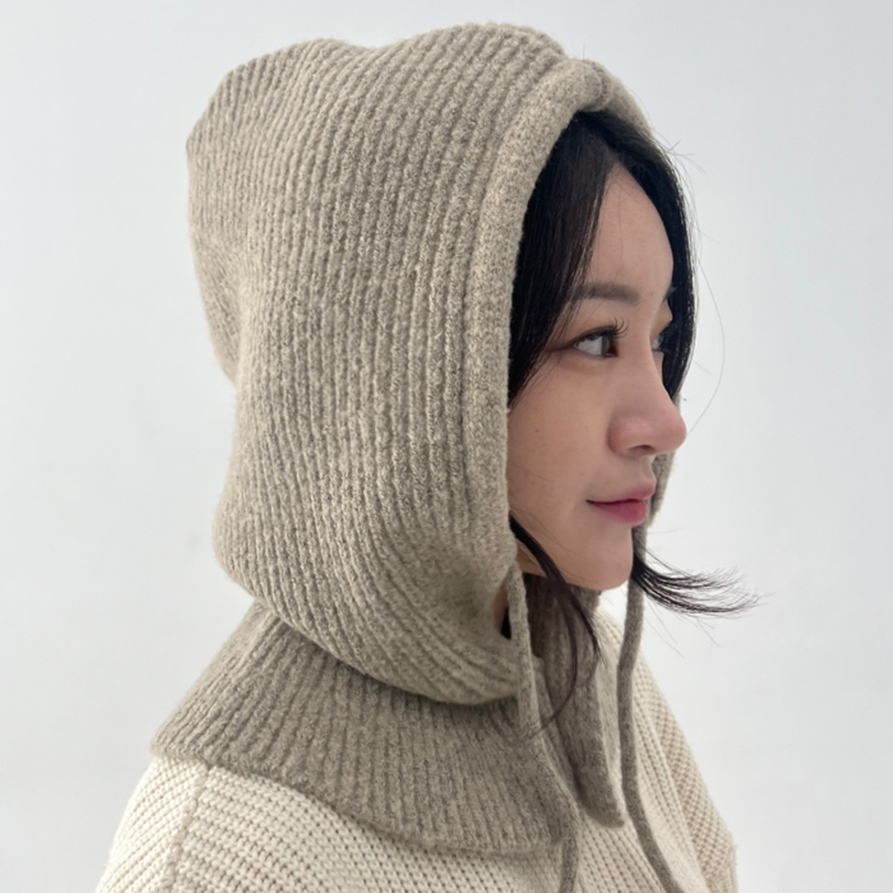 디베일 국산 프리미엄 울 니트 바라클라바 겨울 방한 후드 넥워머, 1개, 베이지 25,000원