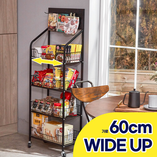 (E) 까사마루 이동식 펜트리 스낵선반 4단 61,500원