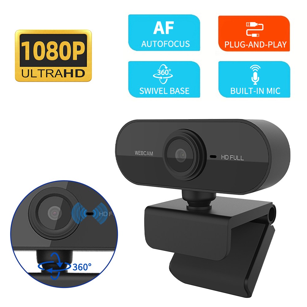 HULULU 1080P HD 웹캠 내장마이크 화상회의 온라인수업 방송용 USB 카메라, 블랙, 004 52,800원