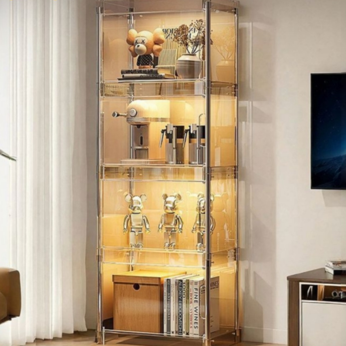 ClariBox 아크릴 피규어 진열장 인형 조명 보관함 LED 리모컨 쇼케이스 전시장 소형 대형, 1개 160,900원