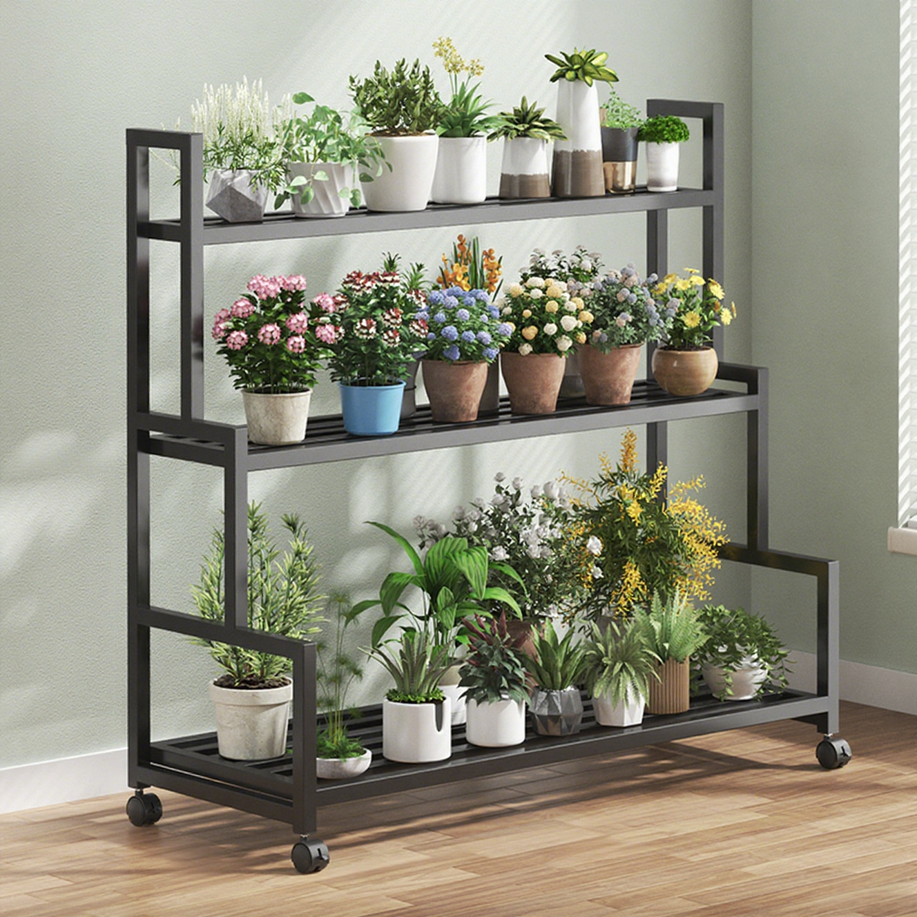 다기능 화분 정리대  이동식 전시대  철제 화분선반대 53,800원
