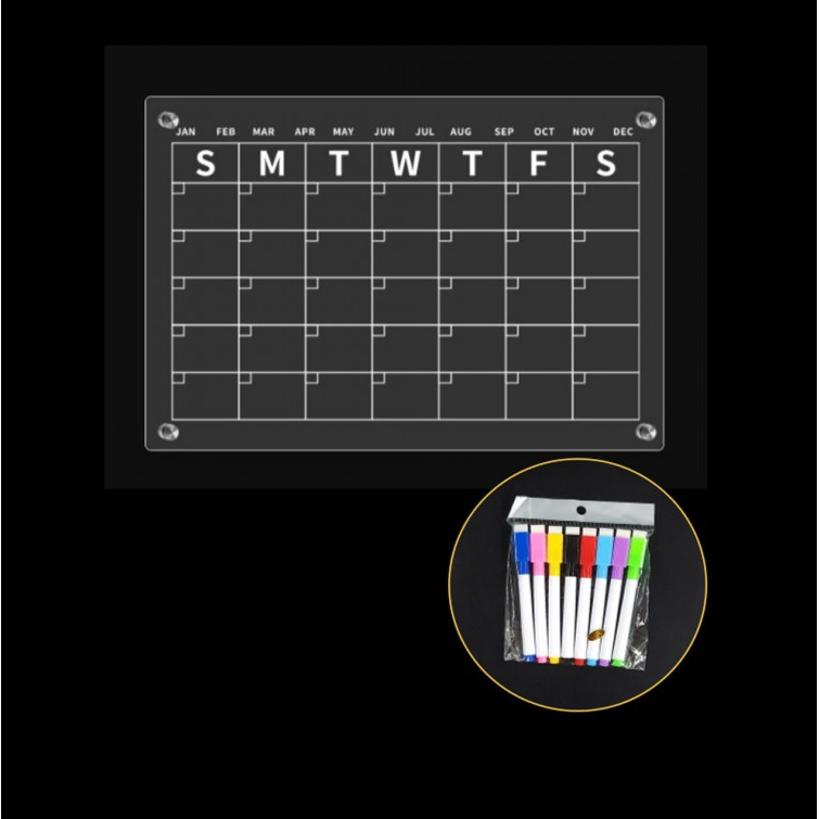 아크릴 자석 스케줄러 메모보드 캘린더 보드마카 8종 세트, 아크릴+마그네틱 20,000원