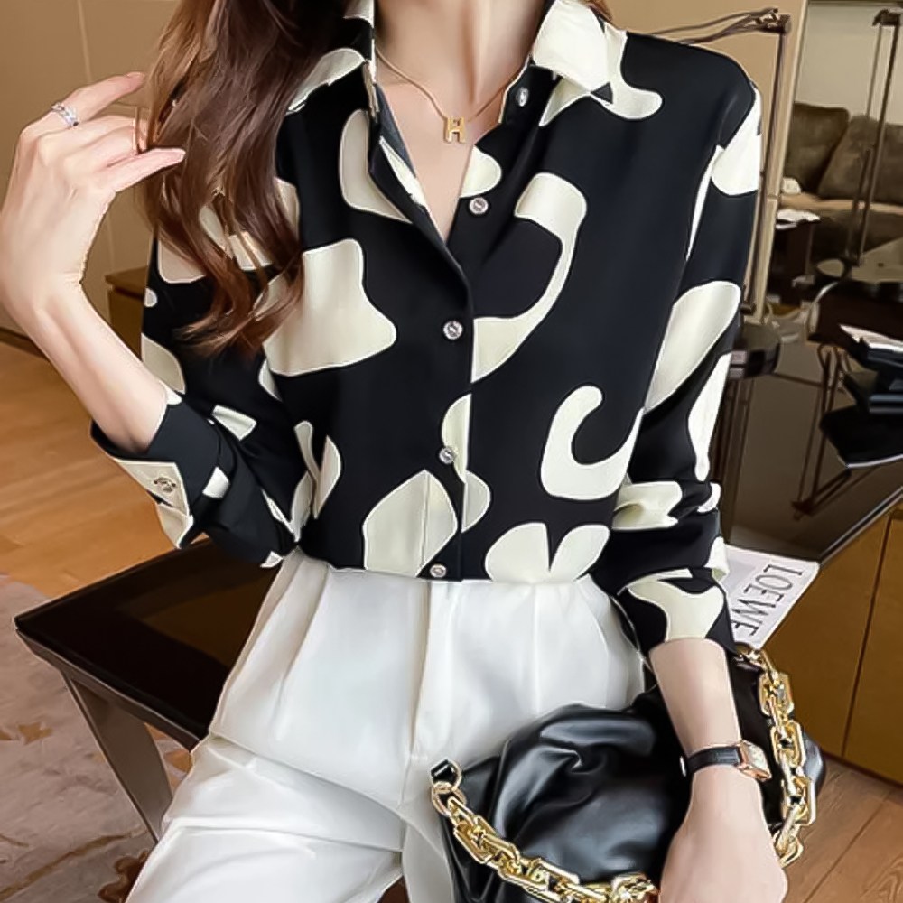 yuviny (유비니) 여성 모던 패턴 블라우스 카라 셔츠 오피스룩 데일리 CS0003 25,800원