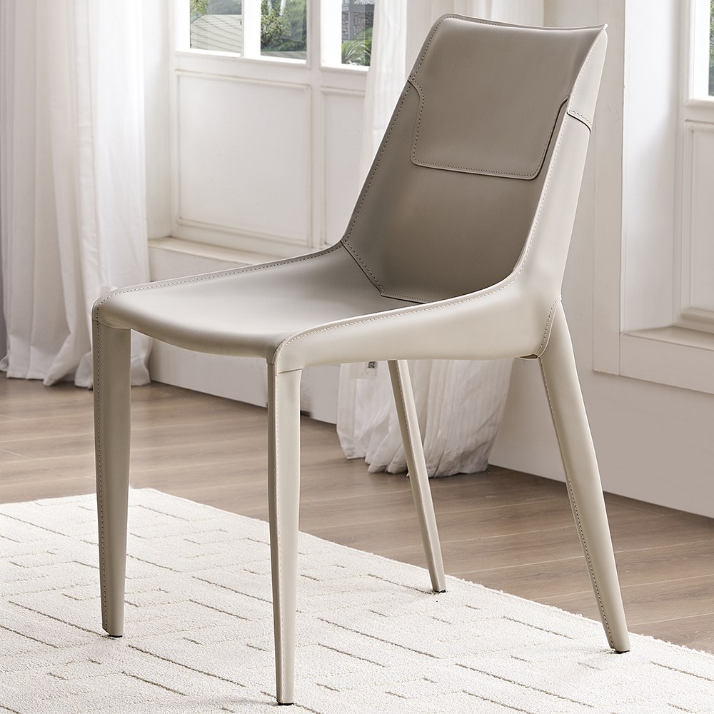 Hazoae 마장가죽 고급식탁의자 2p 모던 인테리어 거실 주방용 편한 착석 신혼부부 부모님 추천, 2개, 그레이 230,000원