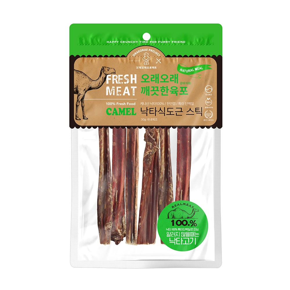 강아지 저알러지 오래먹는 간식 오래오래프로젝트 낙타 식도근 스틱 30g, 1개, 30g, 낙타 식도근 22,900원