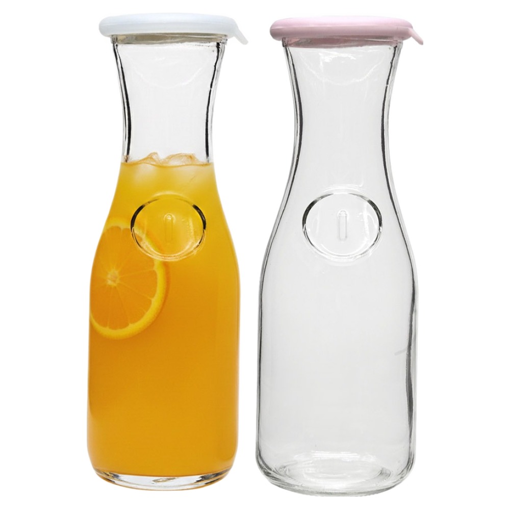 헥사 실리콘 카라페 유리물병 1L x 2종 세트, 반투명 + 핑크, 1세트 16,600원