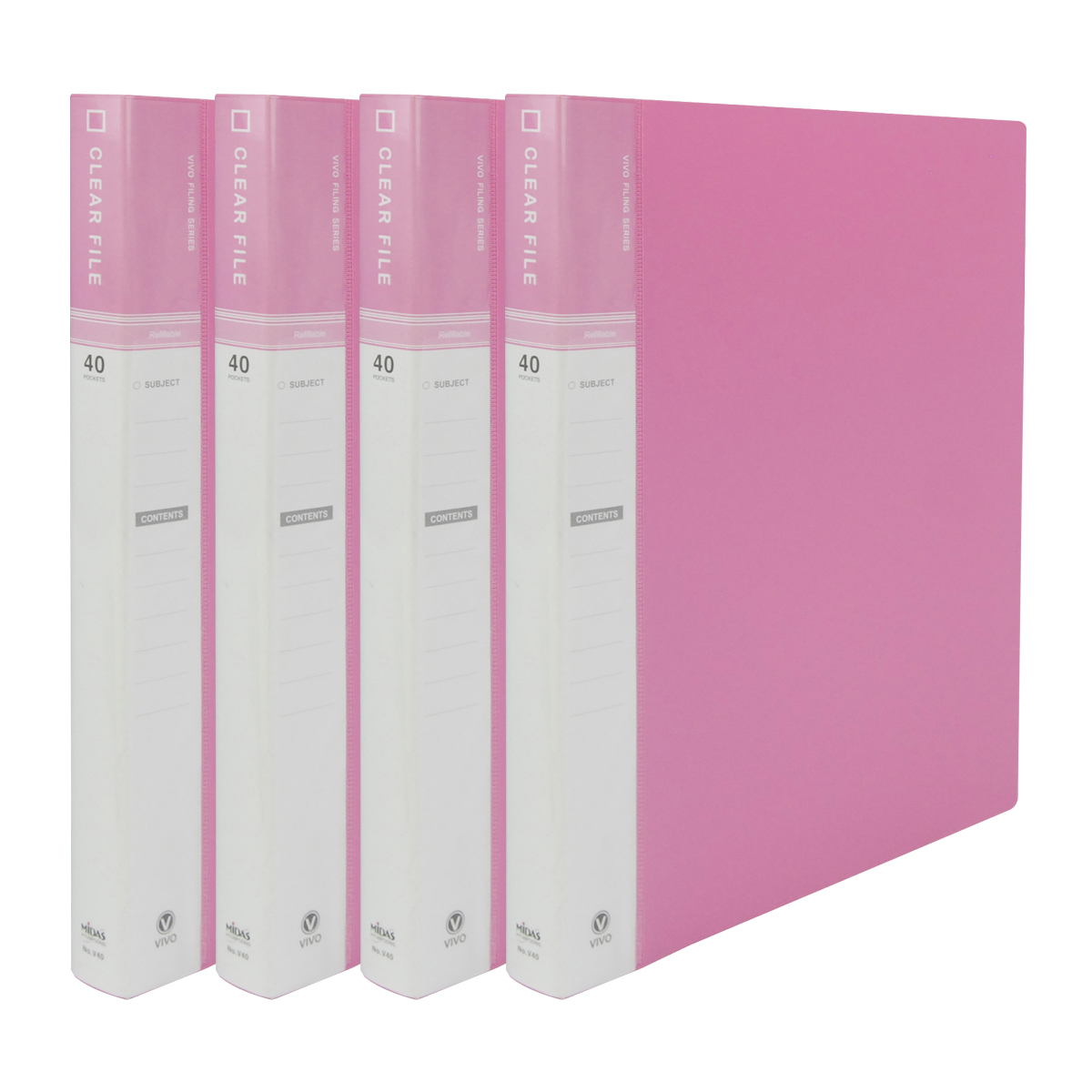 마이다스 40매 비보 클리어화일 인덱스 A4, 분홍색, 4개 8,900원