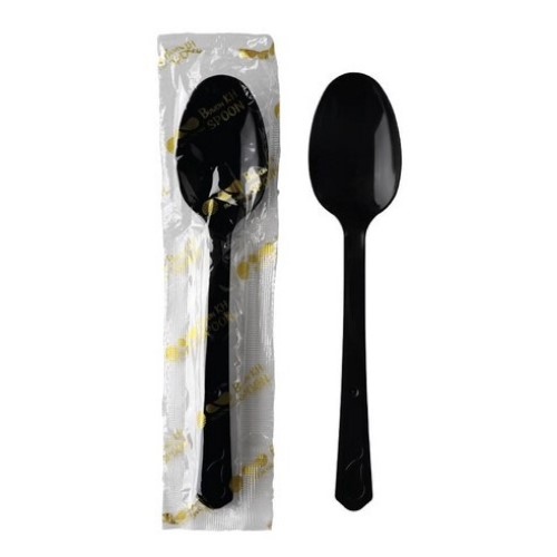 (BW)일회용 플라스틱 블랙 위생 숟가락 스푼 수저 1박스 1500개 개별포장 44,500원