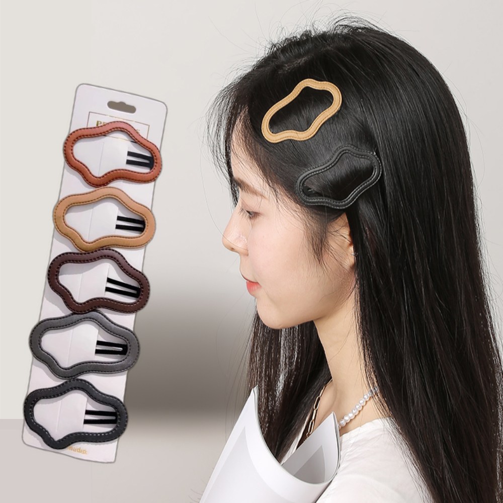천스마켓 구름모양 가죽 똑딱 헤어핀 5종, 1세트 7,900원
