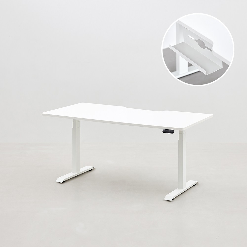 [두닷] 콰트로 모션데스크 멀티탭형 3단 1600x800, 에어화이트(상판)+블랙(프레임) 935,000원