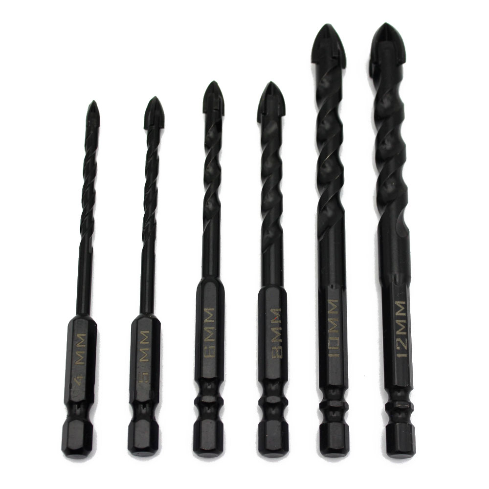 만능 드릴 십자비트 6종세트 다용도 다공기리 철기리 포세린 유리 타일 기리 콘크리트 대리석 목재 하살촉 비트 4~12mm, 1세트 18,900원