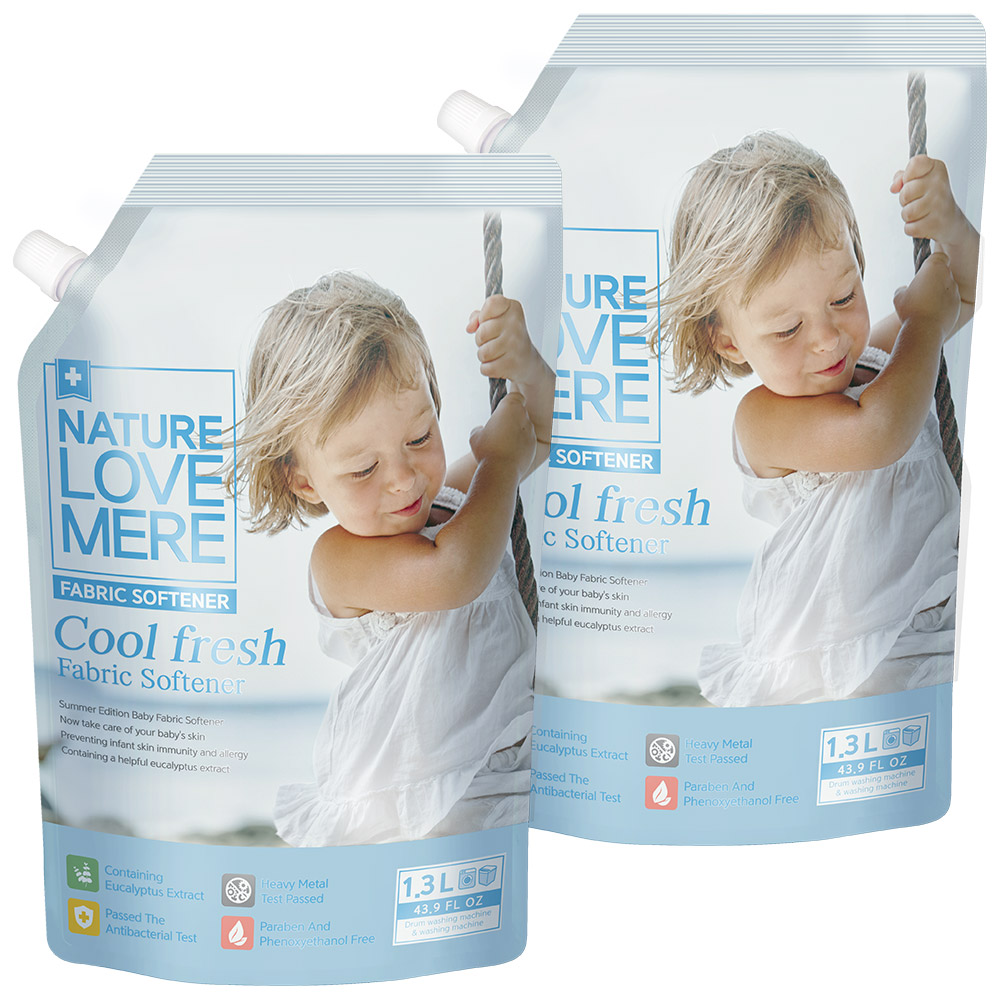 네이쳐러브메레 유아 쿨 프레쉬 섬유유연제 화이트코튼향 리필, 1.3L, 2개 9,900원