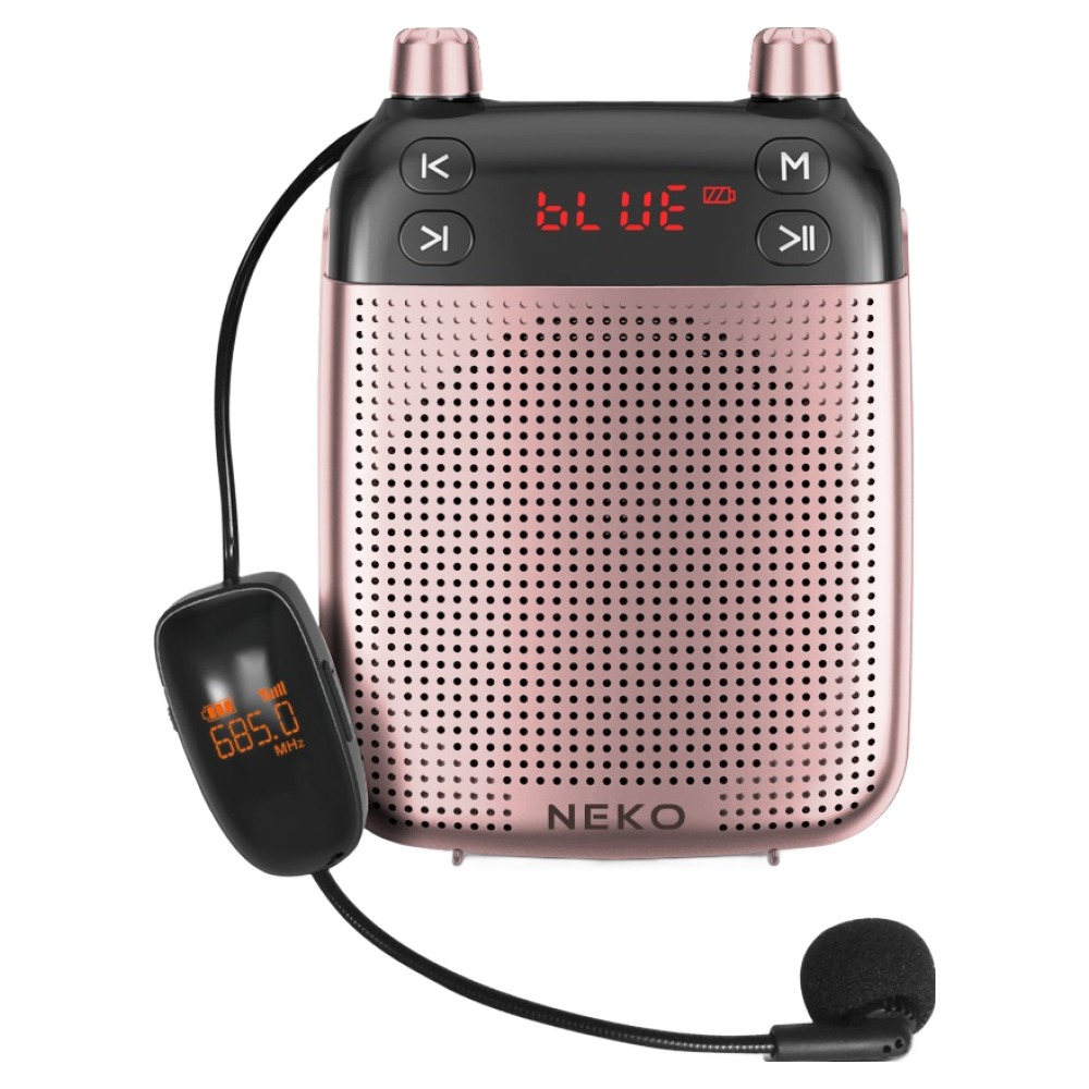 NEKO UHF 무선 마이크 + 휴대용 블루투스 앰프 세트, NK-UA400ULTRA, 핑크, 1세트 66,390원