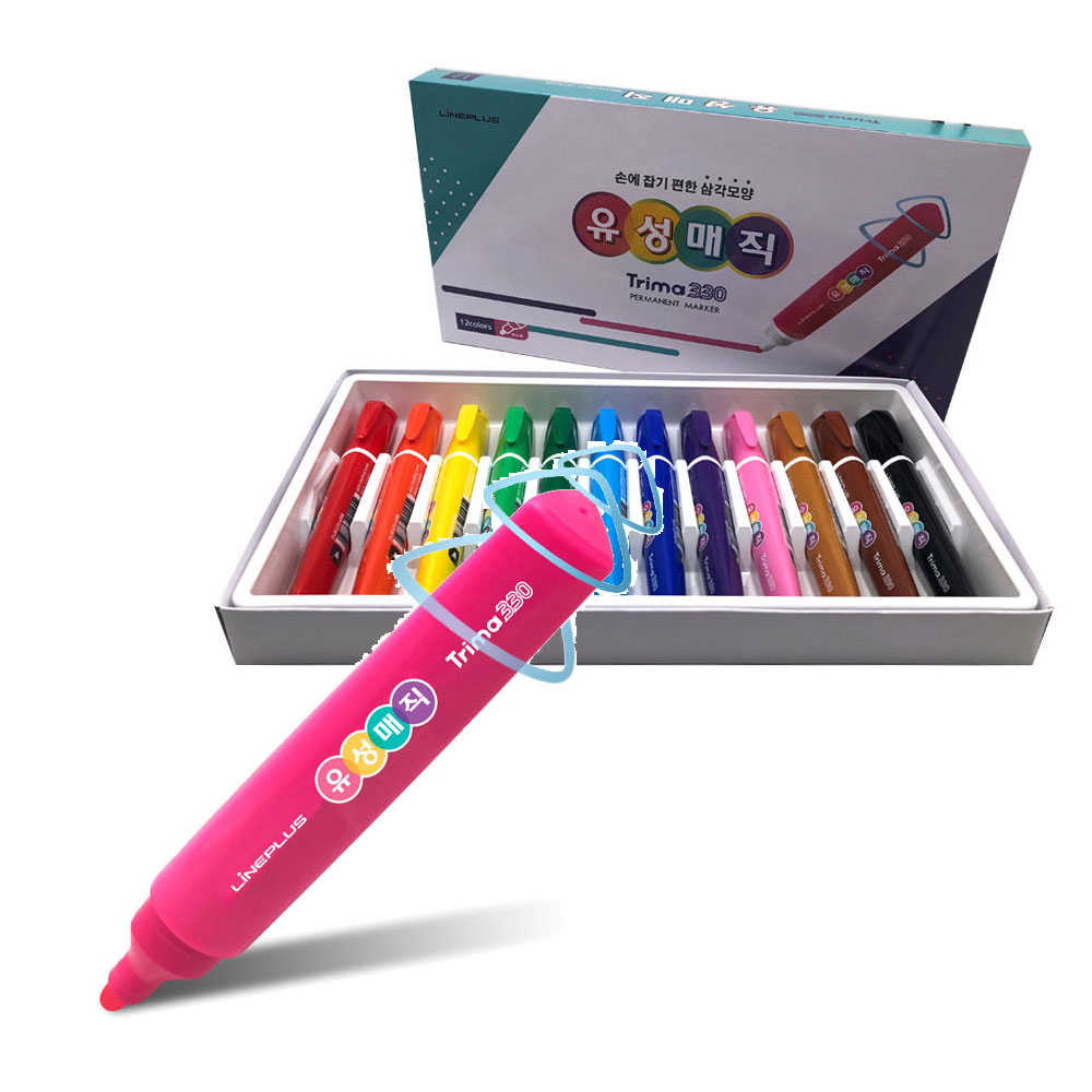 라인프러스 12색 삼각 유성매직 세트 (24개묶음) 77,900원