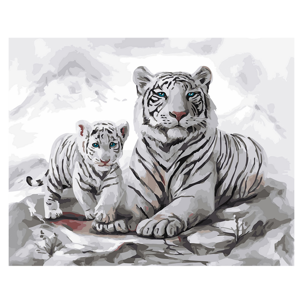 플레이어바웃 DIY 유화 그림그리기 세트 40 x 50 cm, 백호가족(GX32841), 1세트 15,900원