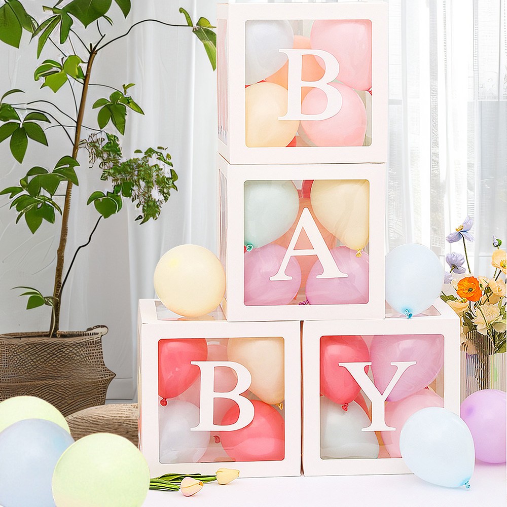 투명 LOVE BABY 레터링 풍선 박스 생일 기념일 밸런타인 데이 풍선박스 화이트, BABY 9,900원