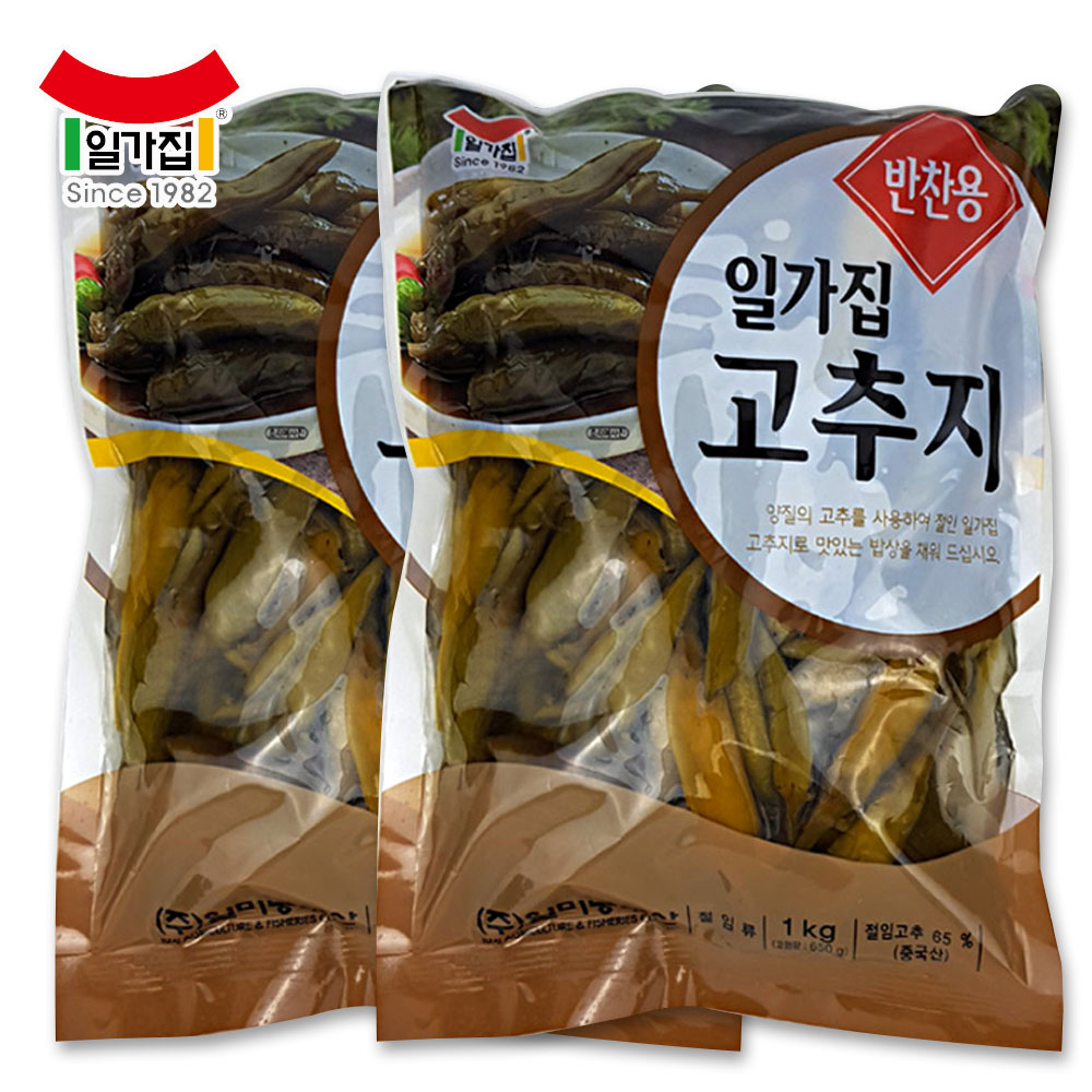 일가집 고추지 1kg 2개 삭힌 고추장아찌 반찬 동치미 12,710원