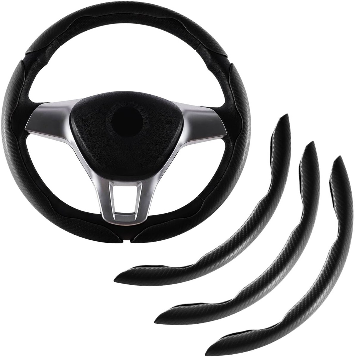 자동차 차량용 미끄럼방지 탄소섬유 카본 핸들커버, 블랙 14,300원