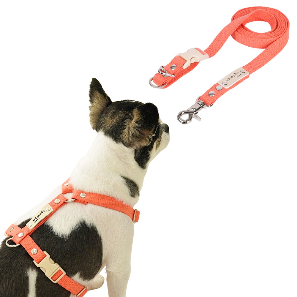 [패키지할인] [하네스 무료이름각인] 앞섬방지 강아지 하네스 H형 가슴줄 + 핸즈프리 리드줄 세트 35,800원