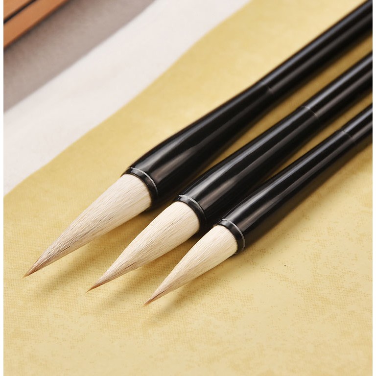 문항명필 서예 캘리그라피 입문용 양모 겸호필 전통 붓, 1세트, 대(9호)중(8호)소(7호) 12,250원