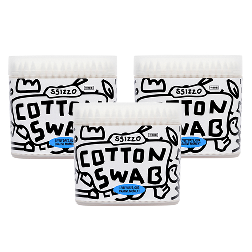 씨조 트윈 듀얼 클린 듀얼 스왑 위생종이 면봉, 3개, 200개입 5,900원