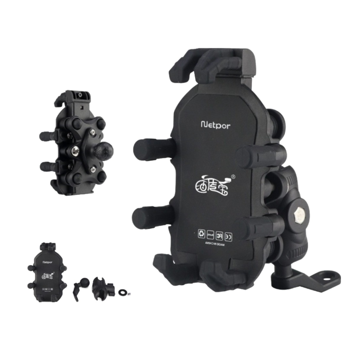 영결무람 오토바이 바이크 충격흡수 핸드폰 거치대 CD-346, 미러형, 블랙 29,800원