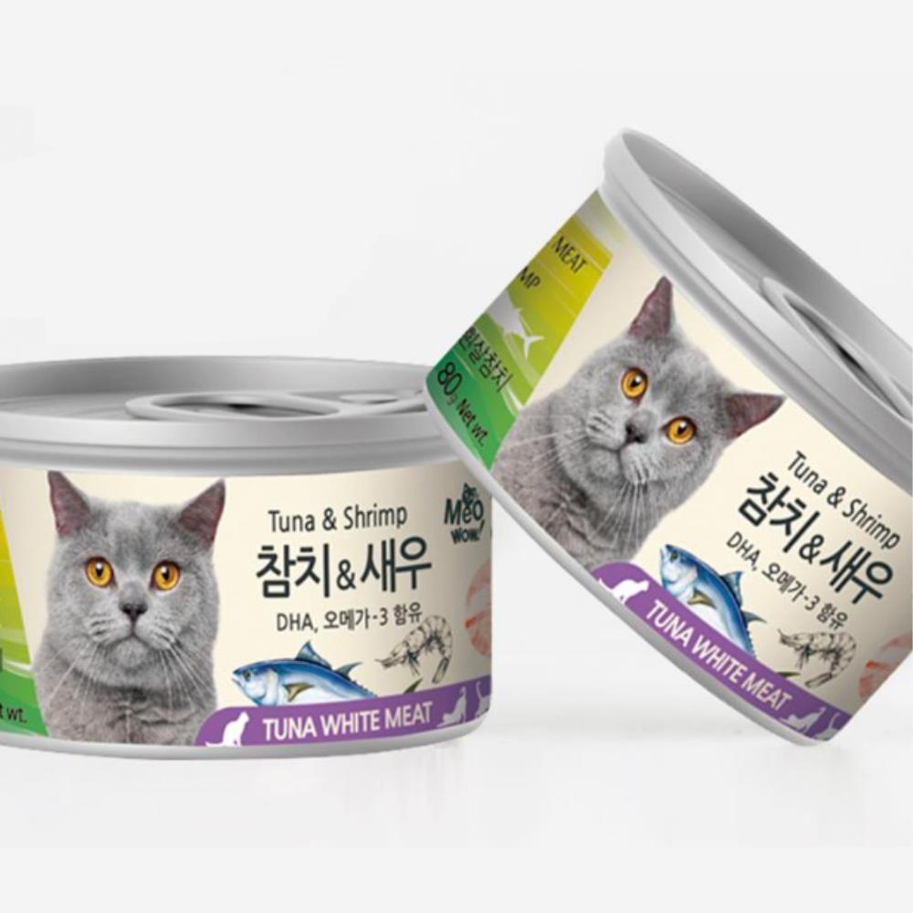 반려묘 필수영양간식 고양이간식추천 24p 습식사료, 24개, 80g, 흰살 참치&새우 25,500원