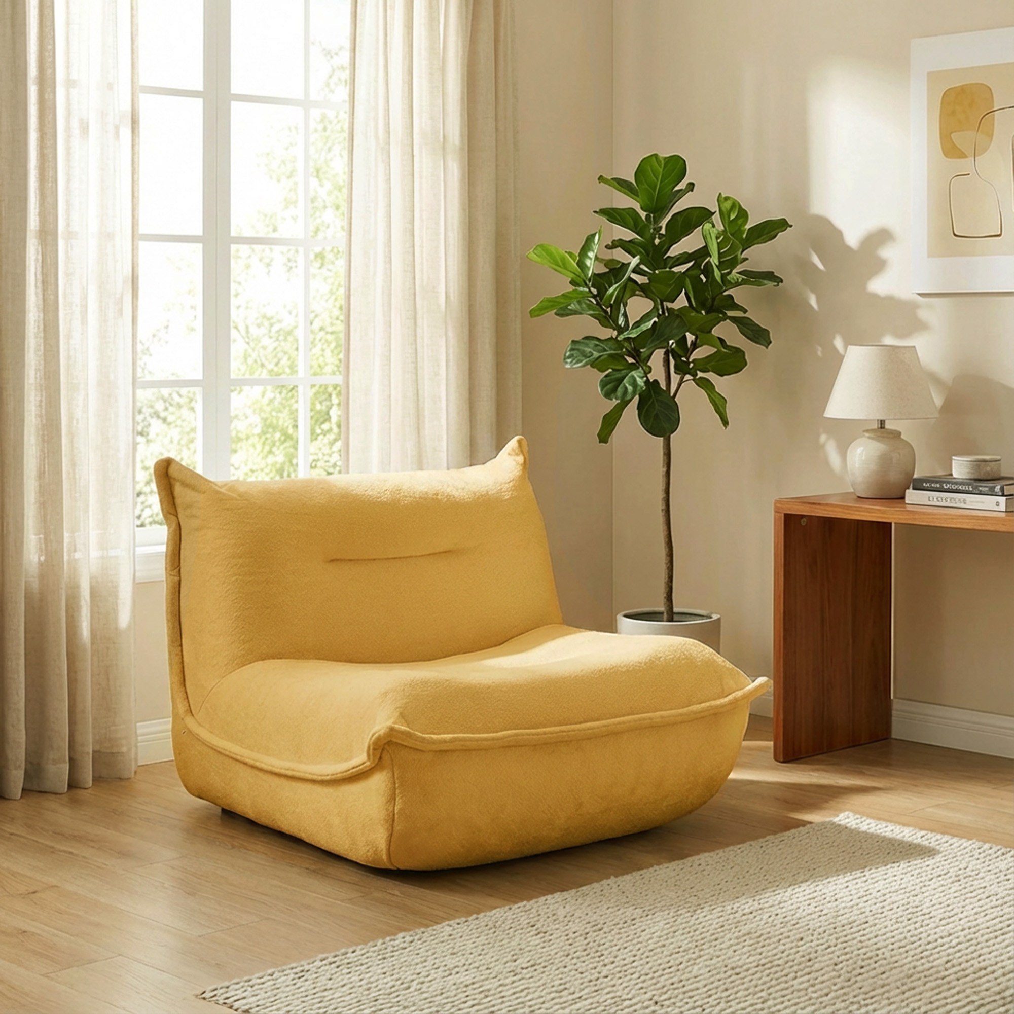 Seang 원룸 거실 1인용쇼파 좌식 1인 리클라이너 소파, 노란색 168,000원