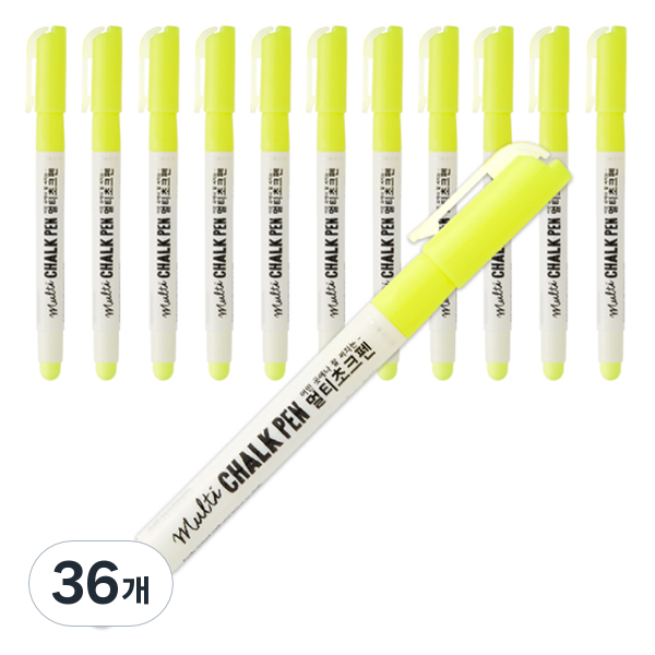 문교 멀티 초크펜, 노랑색, 36개 16,260원