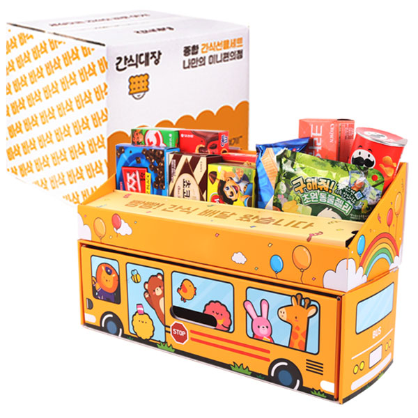 [간식대장] 간식선물추천 인기과자선물세트 어린이 과자 선물 스낵버스 26종 고래밥 초코송이 칸쵸 통크 오트롤 까먹는젤리 왕꿈틀이 프링글스 예감 엠엔엠즈 마이쮸 새콤달콤 스키틀즈, 26종, 1개 31,300원