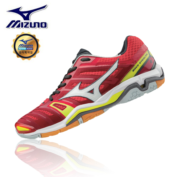 미즈노 미즈노 스텔스 4 레드 신상 남여공용 배드민턴화추천 인도어슈즈 80,000원