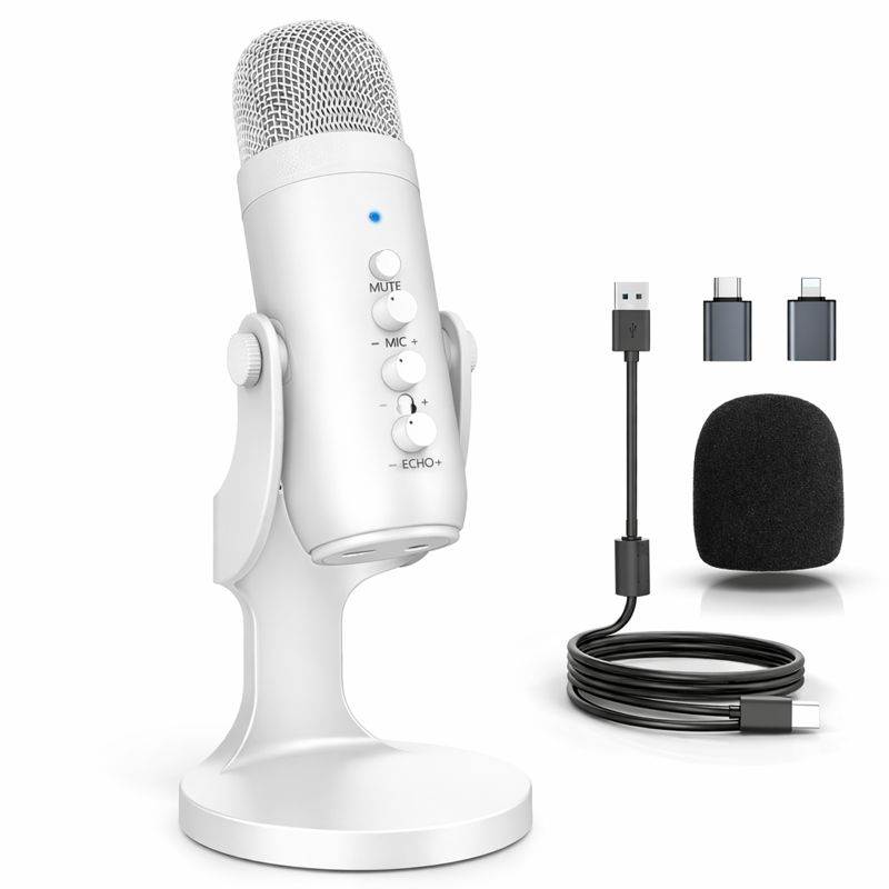 Zealsound HAOMUREN K66-W USB 콘덴서 마이크 유튜브 스트리밍 방송용 마이크 세트 게임용 보컬용 노이즈캔슬 컴퓨터 녹음 장비 32,700원