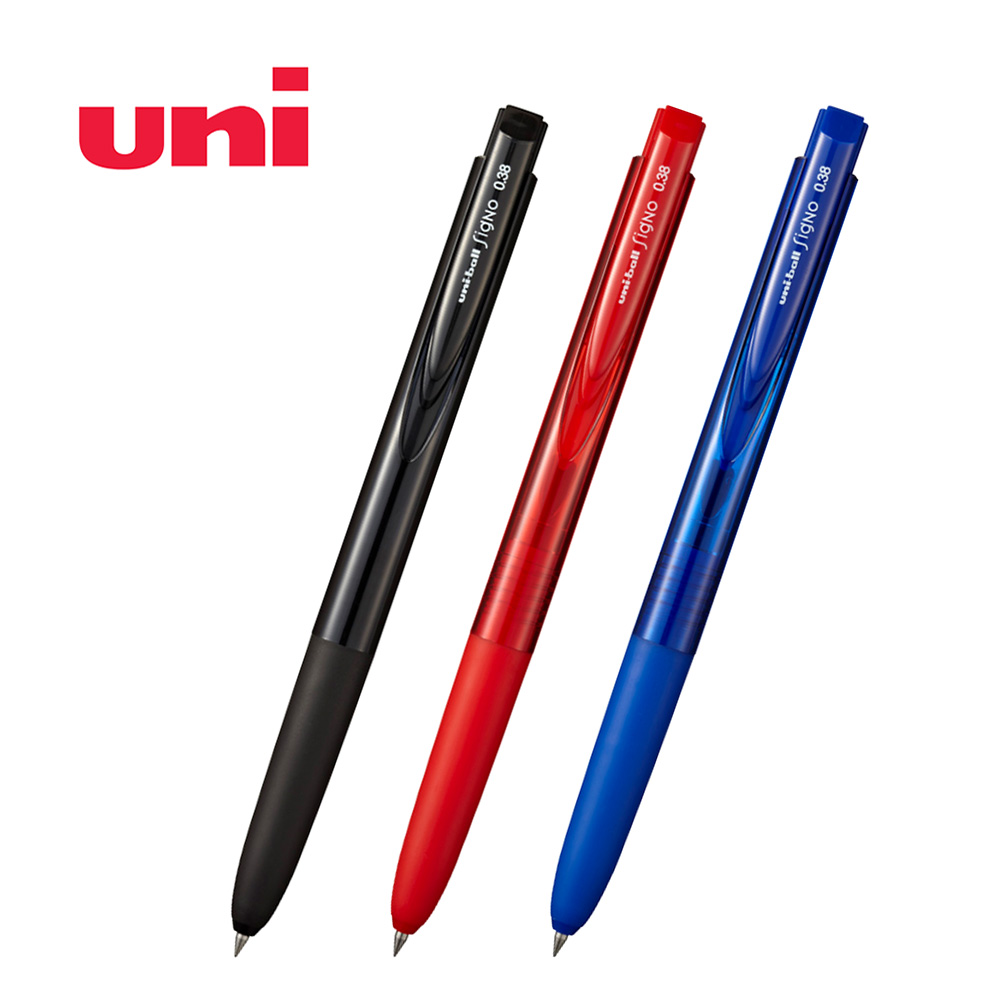유니 시그노 RT1 노크식 볼펜 혼합 3개, (블랙 1개, 레드 1개, 블루 1개) 4,050원
