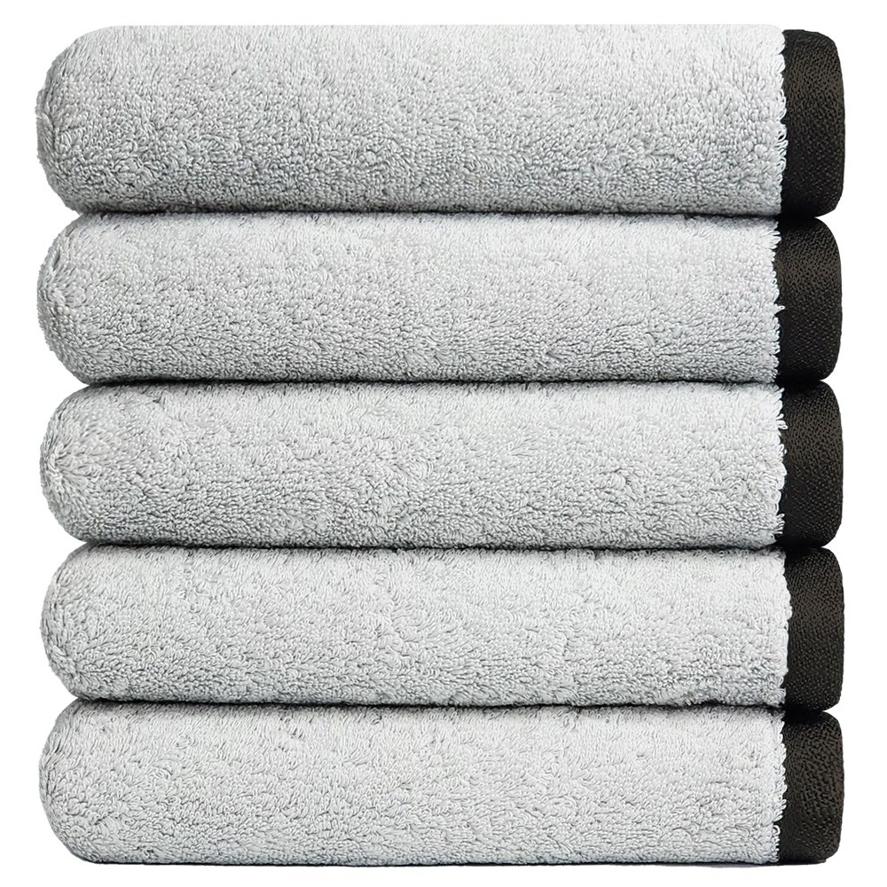 국내생산 선염 라인보더 40수 고급 디자인 호텔수건 200g, 5개, 그레이 31,900원