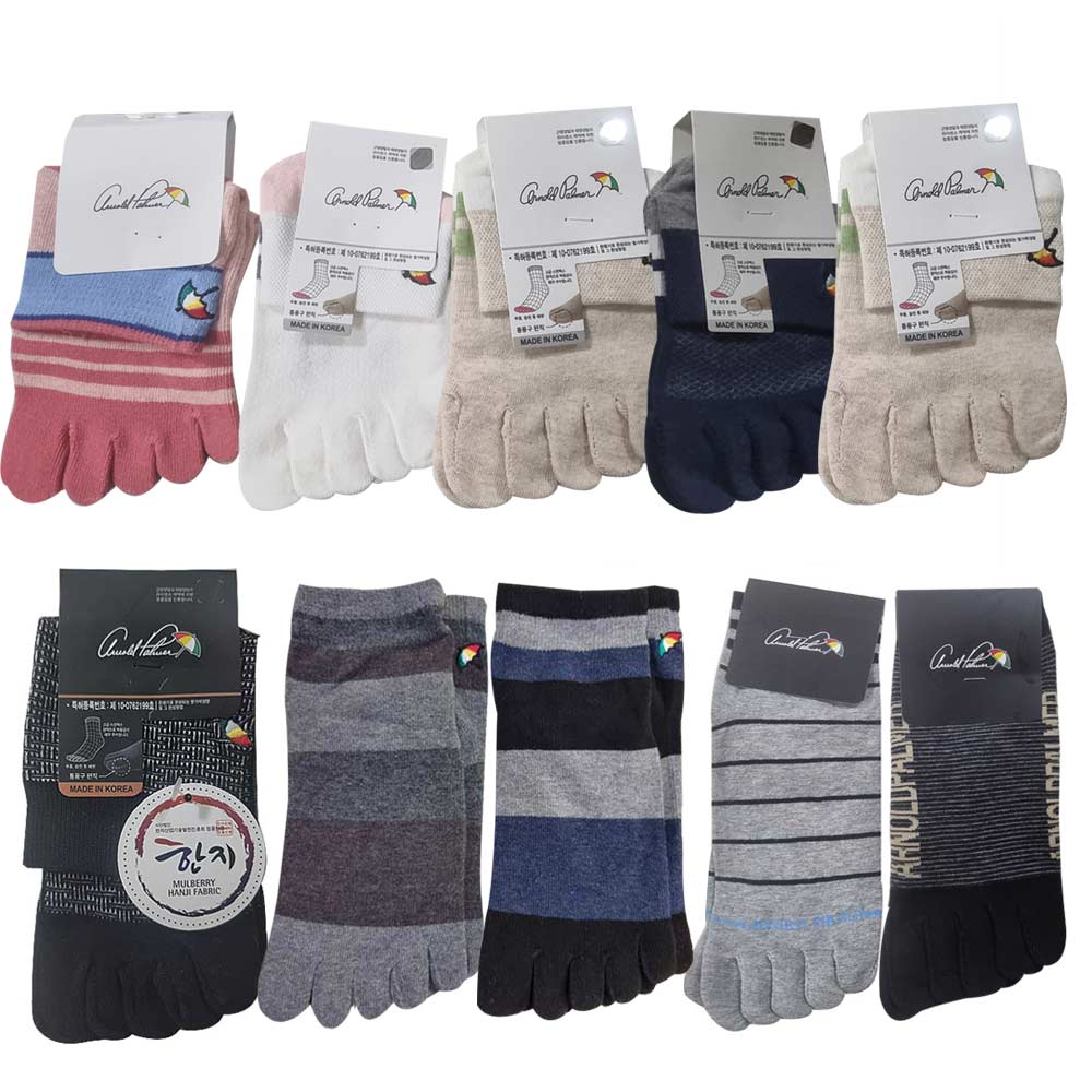 5족 아놀드파마 국산 남성 순면 자수 발가락 중목 17,900원
